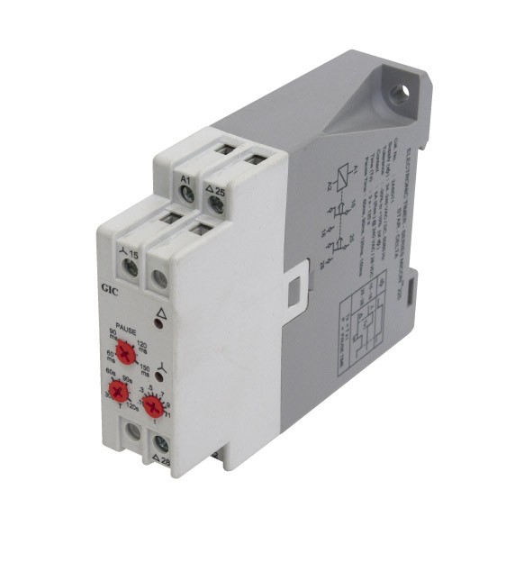 STAR DELTA TIMER 24/240V AC/DC 1N/O STAR + 1N/O DELTA DIN/BASE