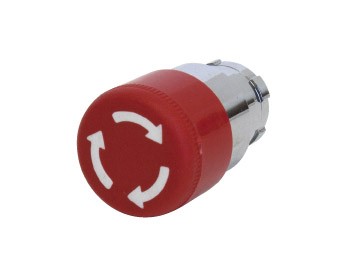 MUSH HEAD PB TURN-RELEASE 30MM RED