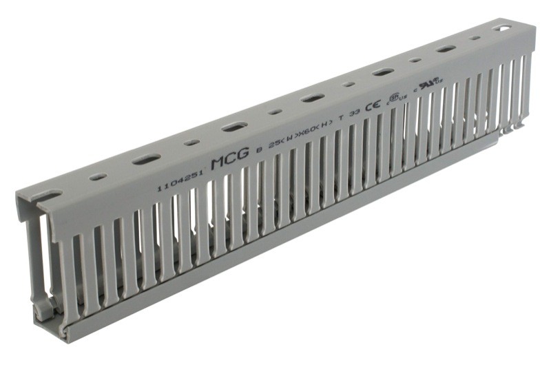 MCG NARROW 1"x3" SLOTTED PANEL DUCT GREY - 2MTR