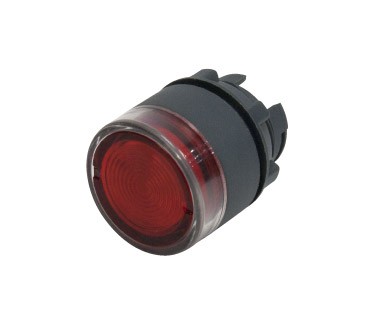 ILL PB PLAS FLUSH SPRG RET LED/NEON RED